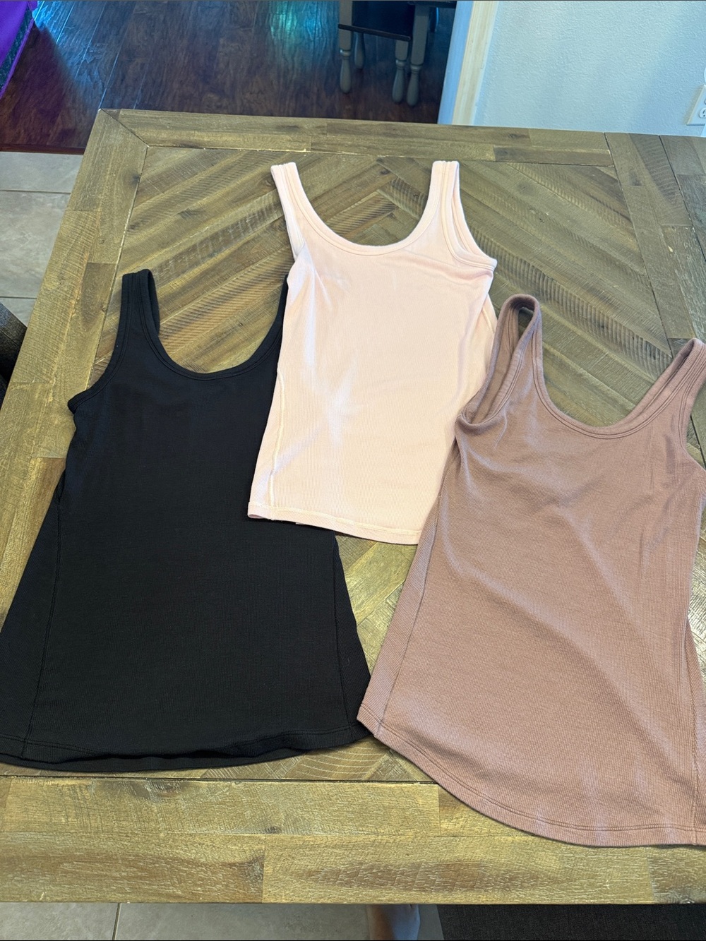Lululemon Women's Classic Rib Tank Top - Black, Light Pink, Mauve